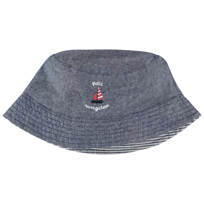 Bob en chambray avec bateau brodé