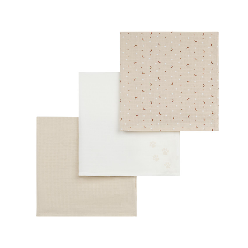 Lot de 3 langes en gaze 70 x 70 cm Mon Petit Chat 