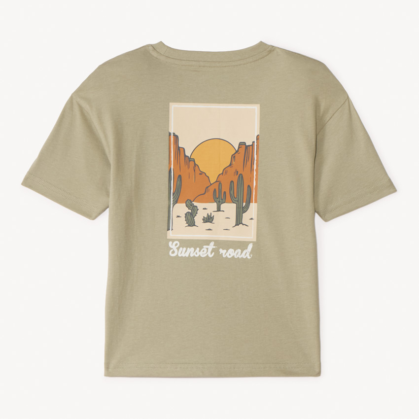 T-shirt manches courtes print désert au dos pour garçon 