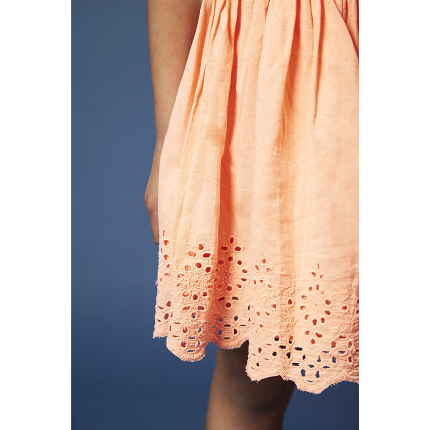 Jupe courte patineuse avec broderie anglaise pour fille 