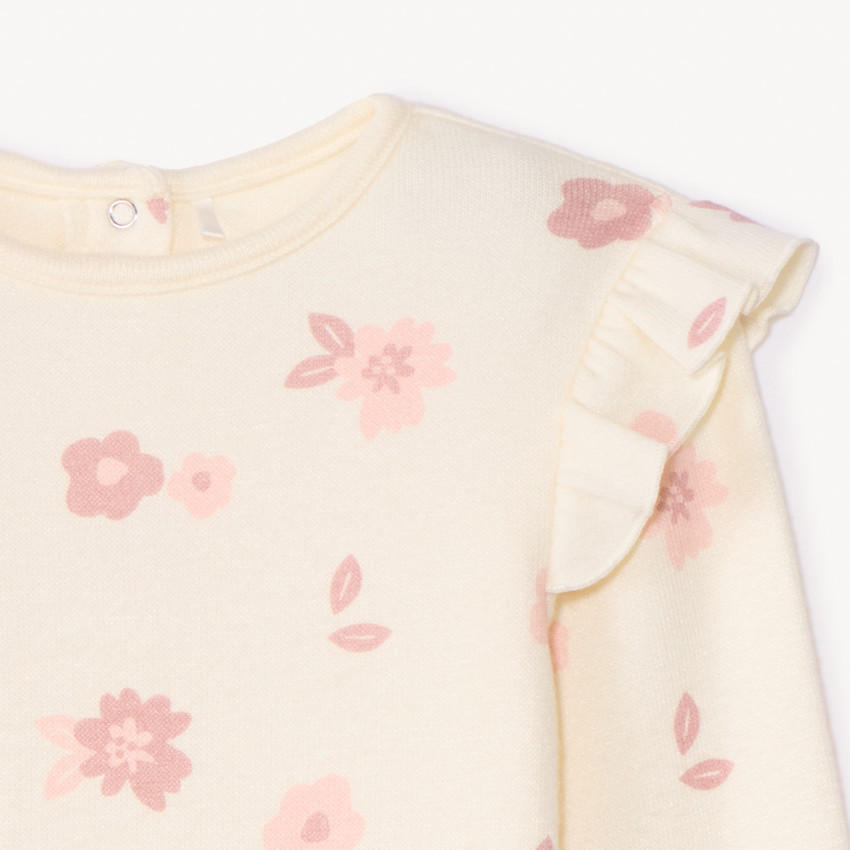 T-shirt manches longues imprimé à volants pour bébé fille 
