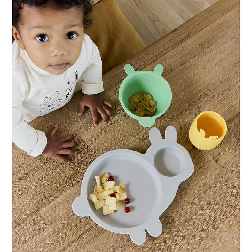 Set repas en silicone Beige 