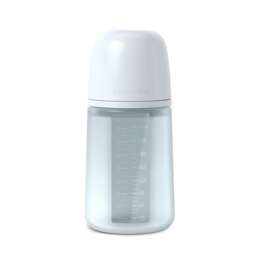 Biberon en silicone Colour Essence 240 ml Bleu clair