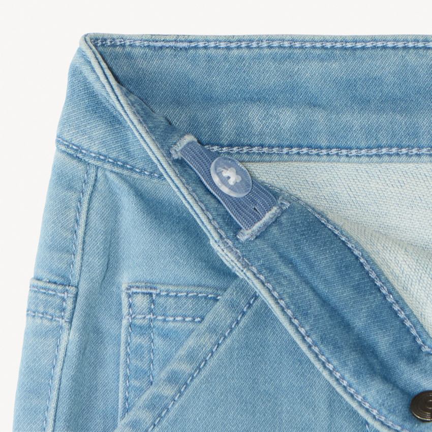 Bermuda en jean style workwear avec broderie palmier pour bébé garçon 
