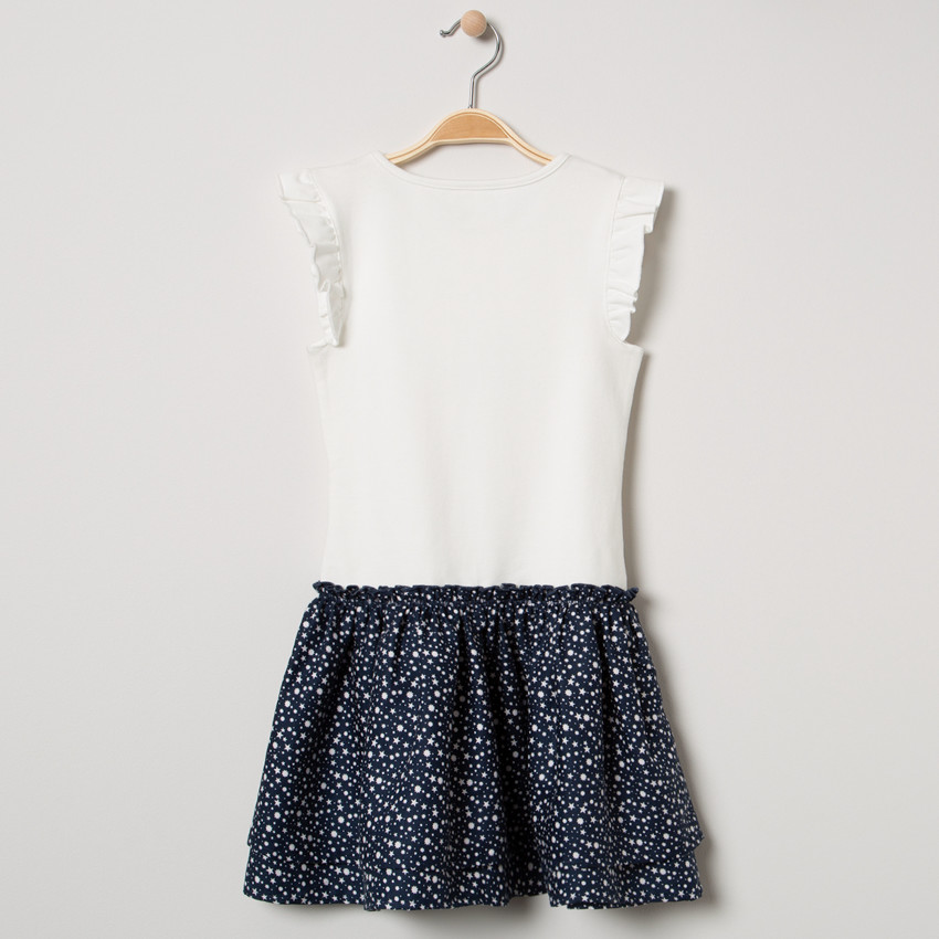 Robe manches courtes effet 2 en 1 print danseuse 