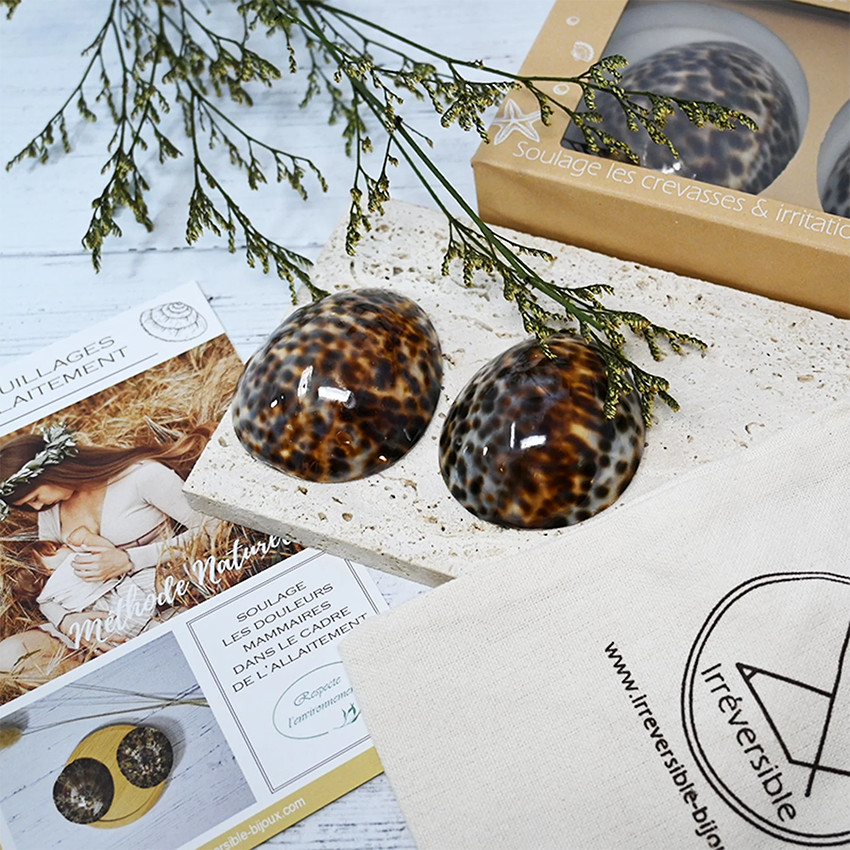 Lot de 2 coquillages d'allaitement tachetés brillants Taille M 