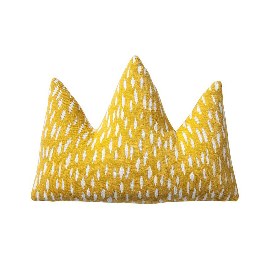 Noukies - Coussin couronne en coton - collection Imagine - Jaune