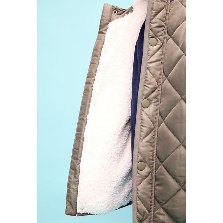 Veste à capuche effet matelassé doublure sherpa mixte 