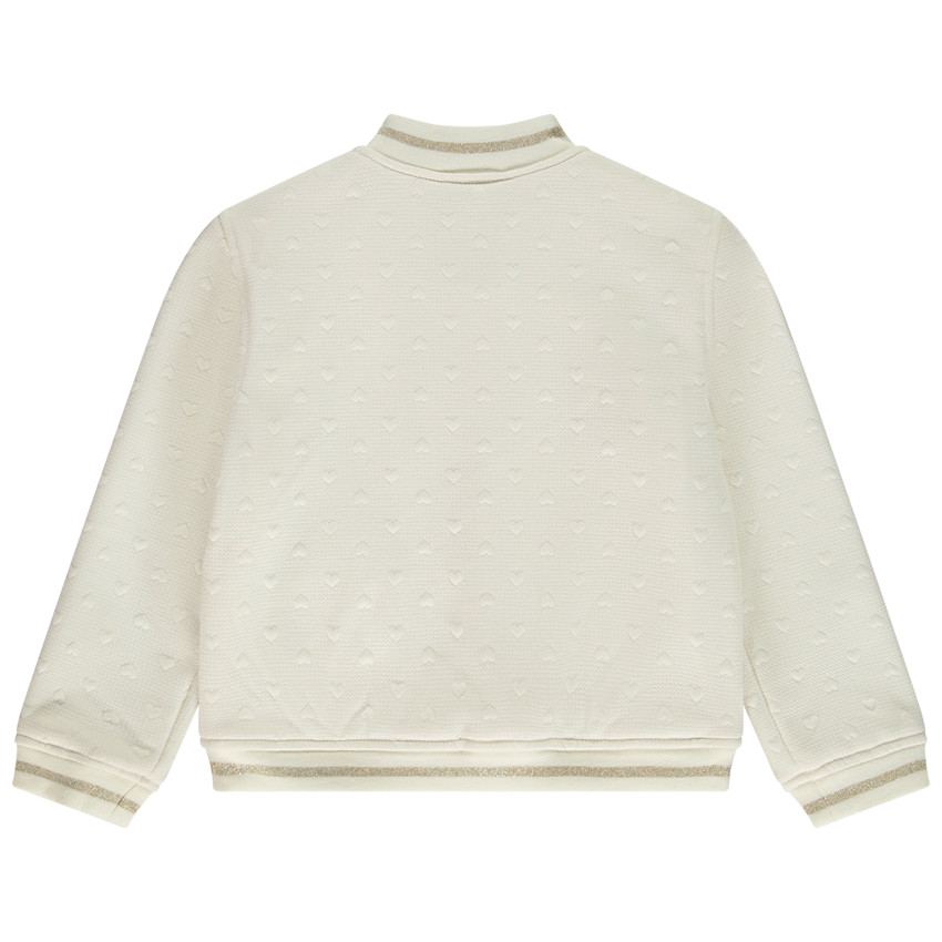 Veste teddy motif cœurs en jacquard pour fille 