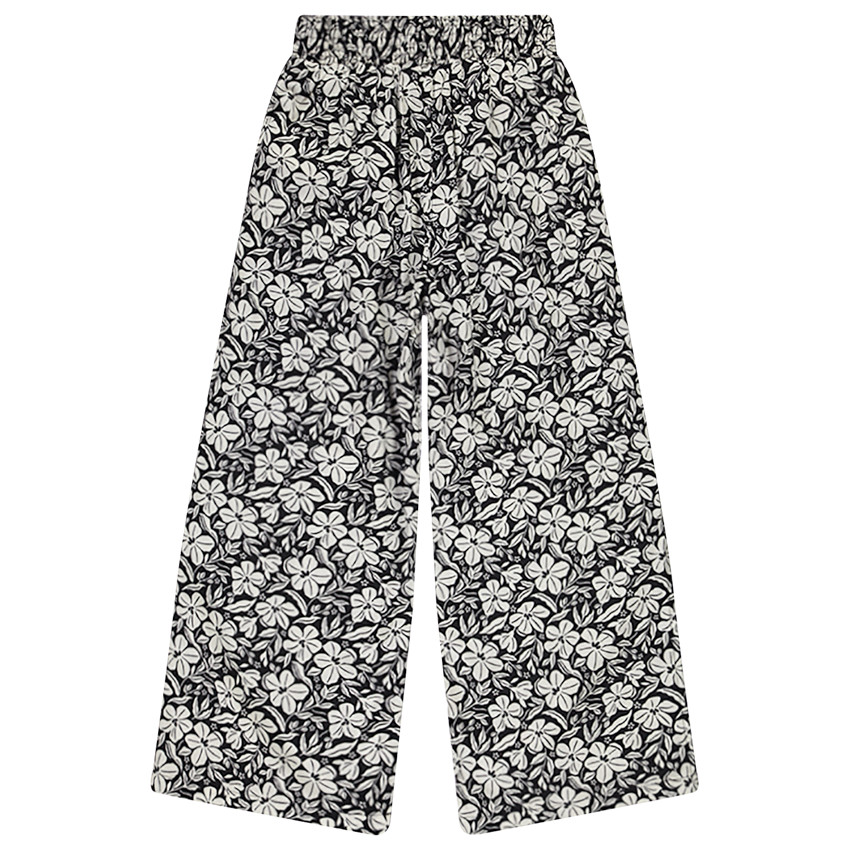 Pantalon large et fluide imprimé fleuri pour fille 