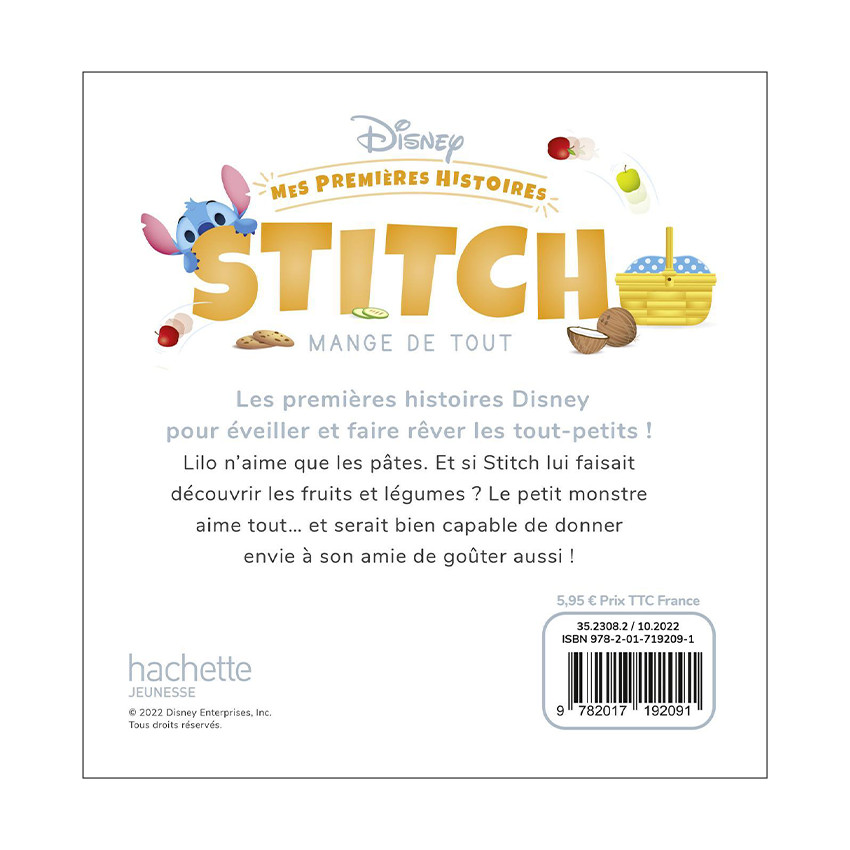 Livre Disney "Mes premières histoires - Stitch mange de tout" 