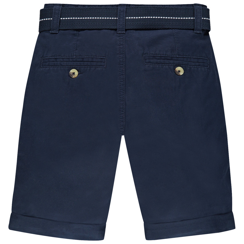 Bermuda en toile avec ceinture tissée amovible pour garçon 