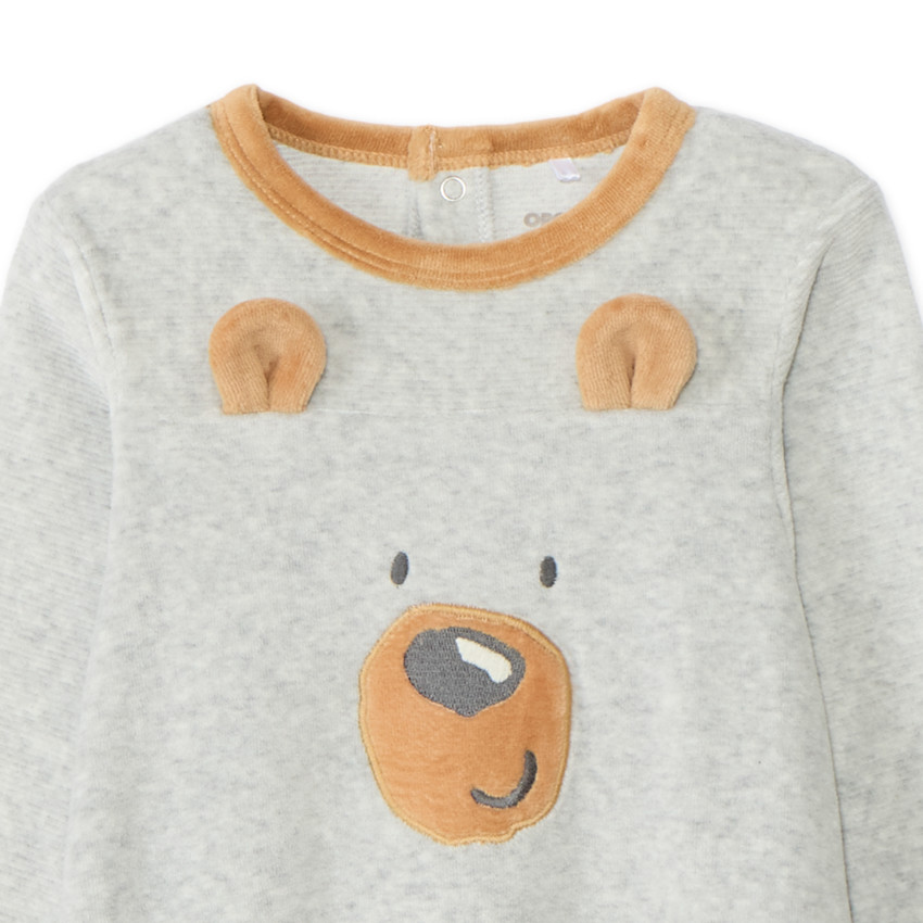 Dors-bien en velours fantaisie pour bébé garçon  