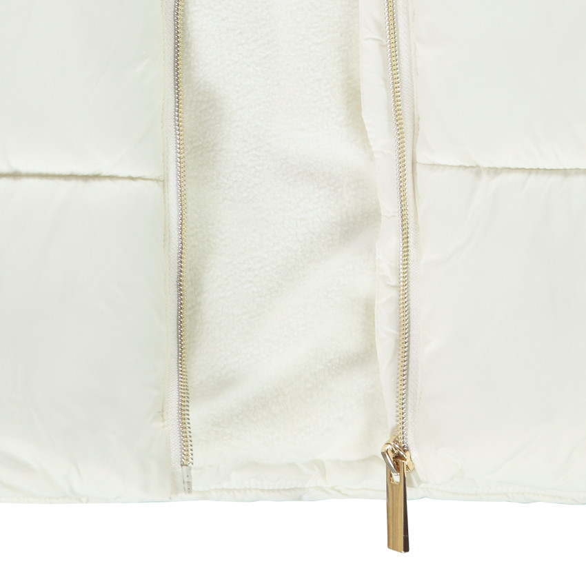 Doudoune sans manches à capuche en nylon mat avec doublure micropolaire pour fille Main Doudoune sans manches à capuche en nylon mat avec doublure micropolaire pour fille