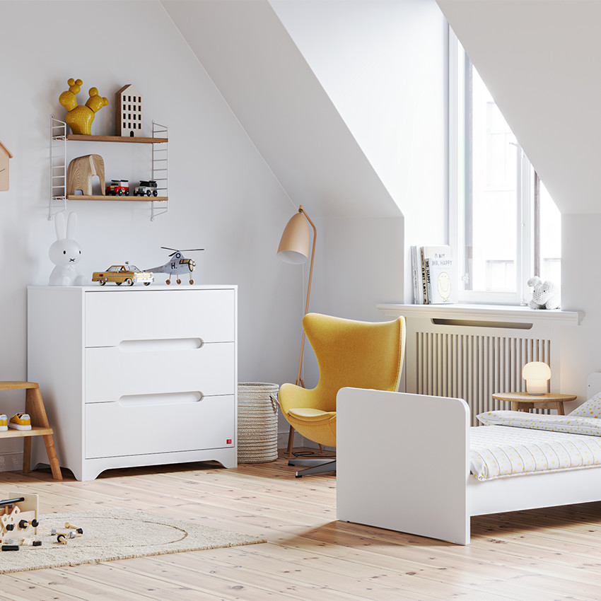 Commode à 3 tiroirs Ova blanc 