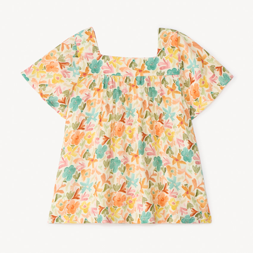 Tunique manches courtes imprimé fleurs pour bébé fille