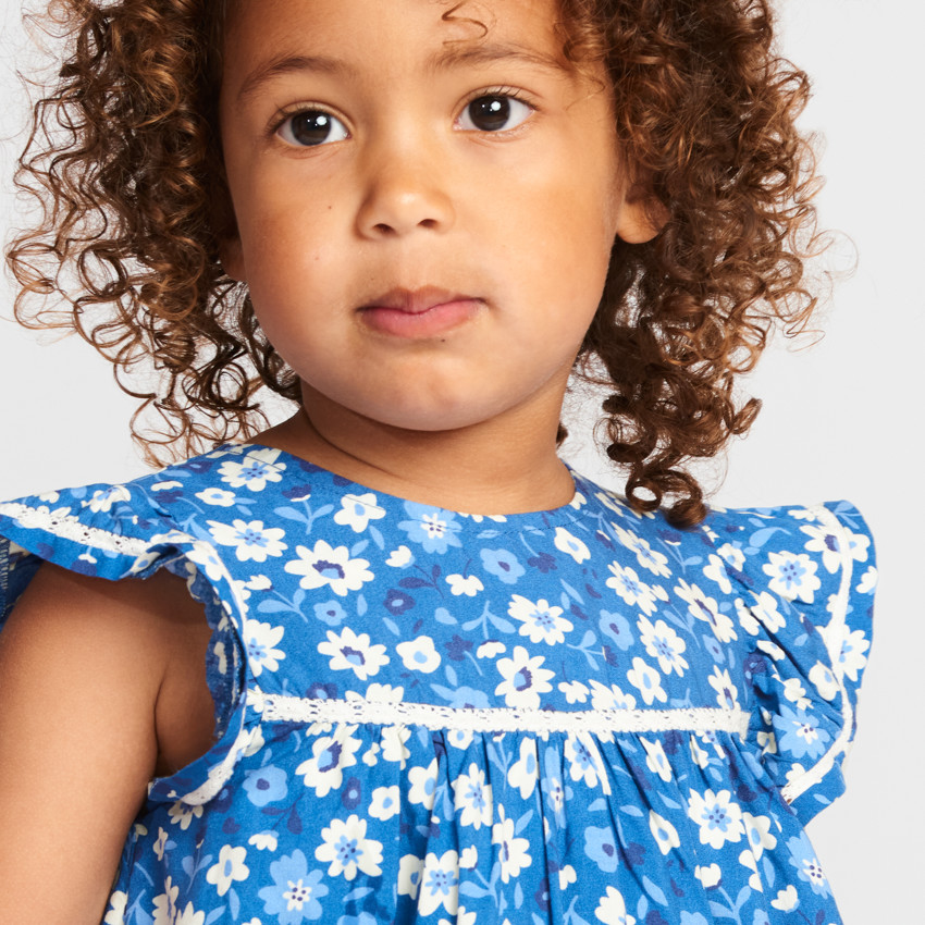 Robe manches courtes imprimé fleurs pour bébé fille 