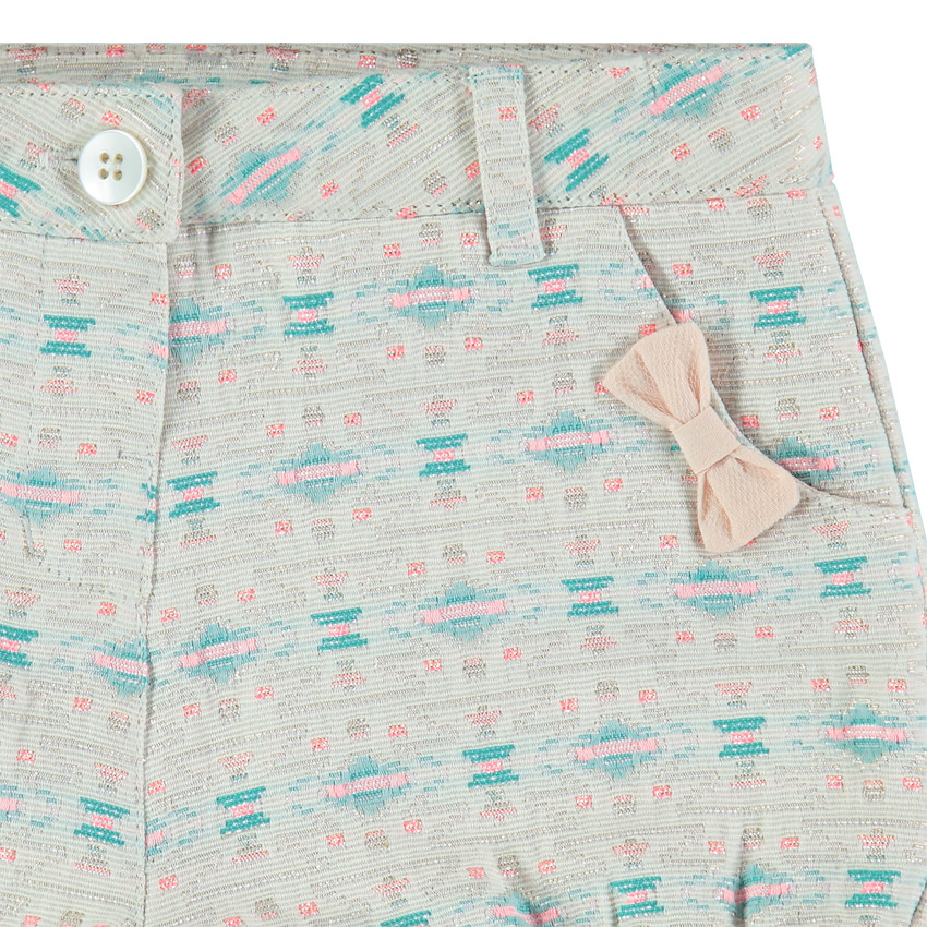 Short à motifs jacquard all-over et noeuds 