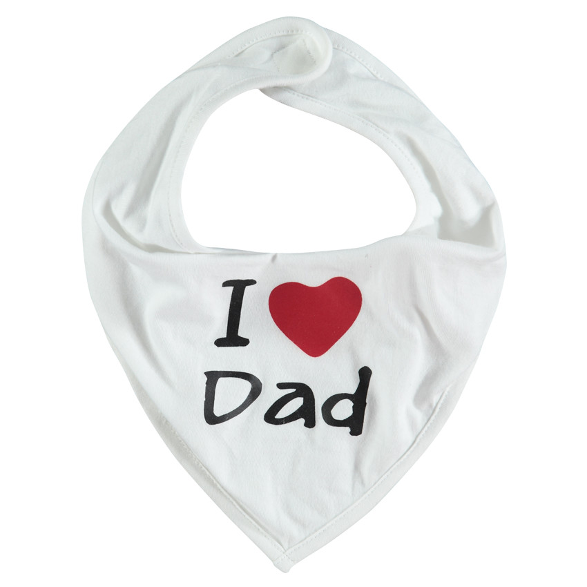 Bavoir en jersey forme bandana réversible i love dad à scratch   