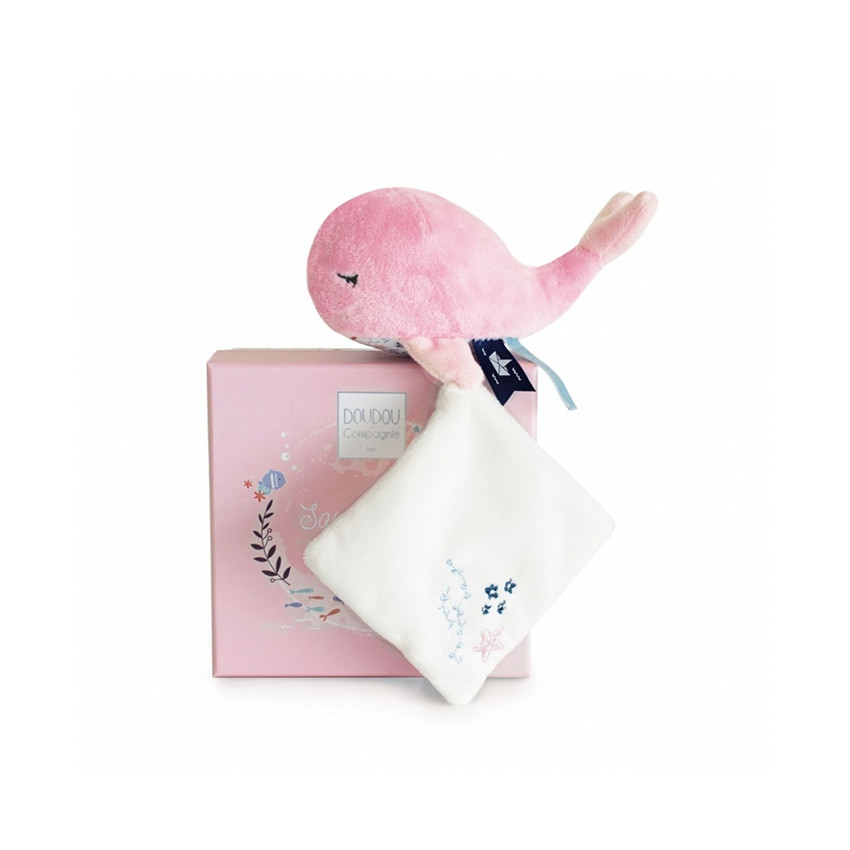 Doudou Baleine - Rose Main Doudou Baleine - Rose