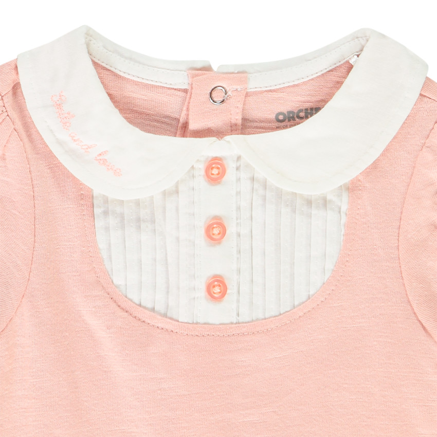 Combinaison courte col claudine pour bébé fille 