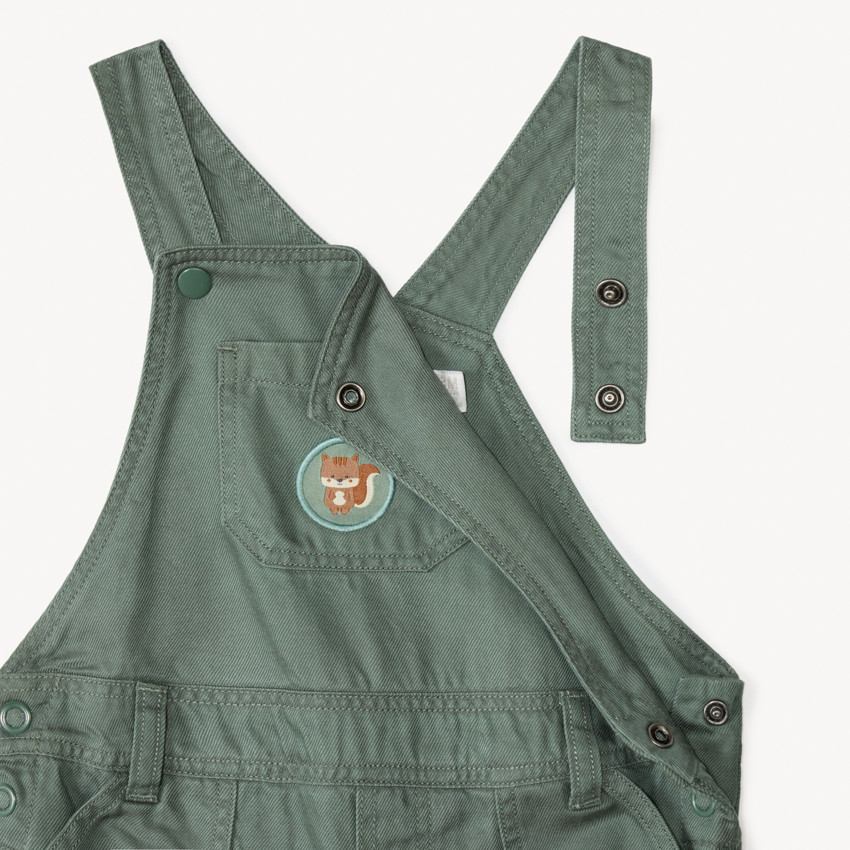 Salopette longue patch écureuil pour bébé garçon 