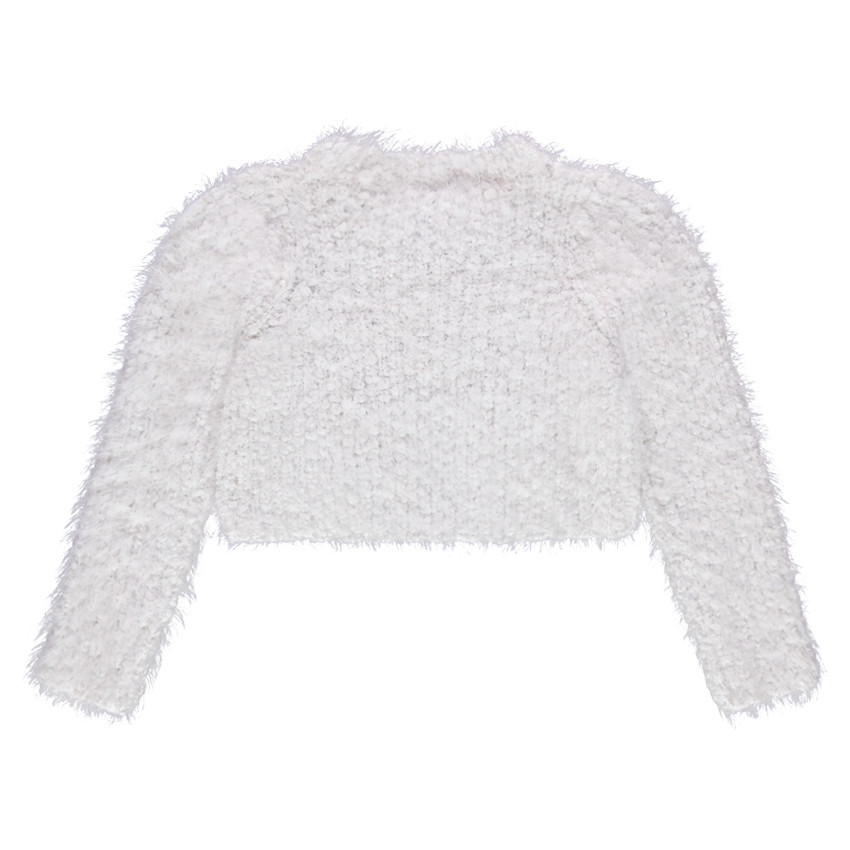 Boléro en tricot effet poil maille pop-corn 