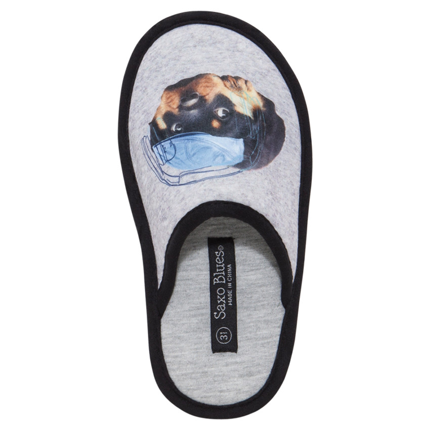 Chaussons forme mules avec print chien 