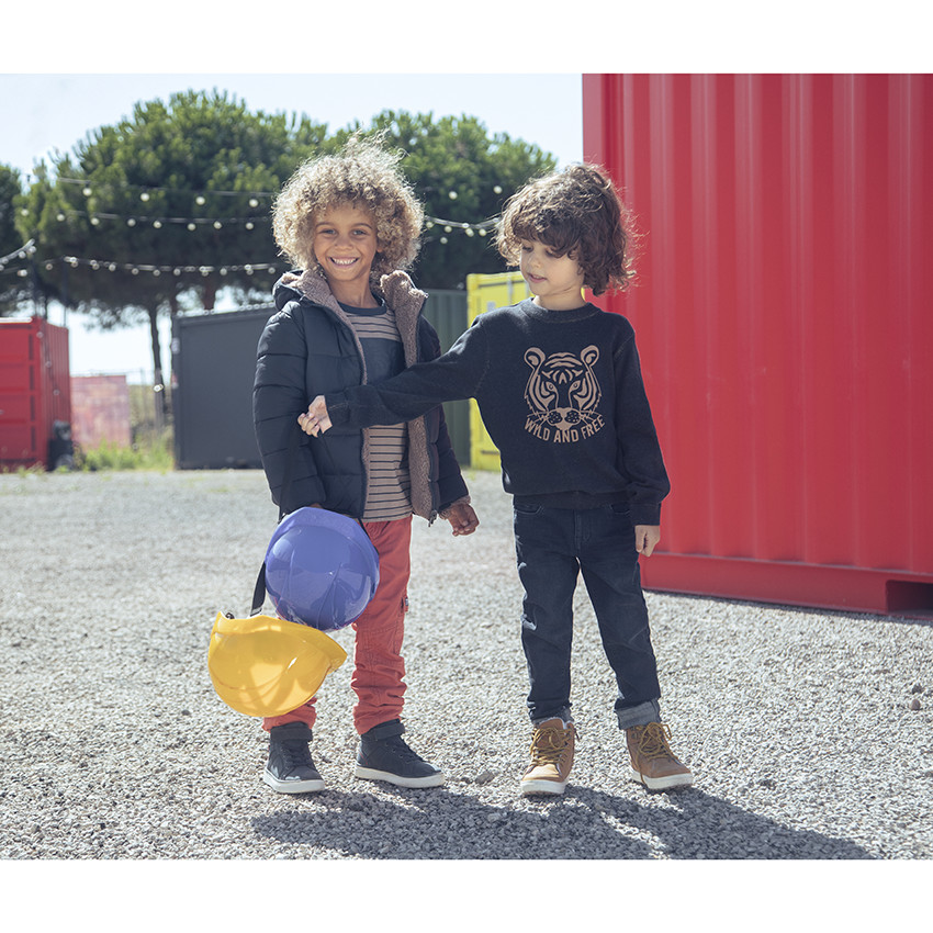 Pull en tricot motif tigre pour enfant garçon 