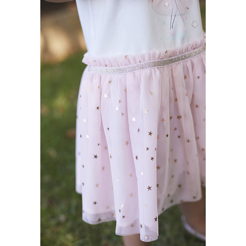 Robe de cérémonie effet 2 en 1 avec tulle imprimé pour bébé fille 