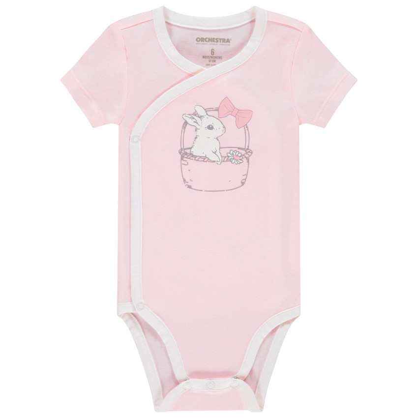 Lot de 3 bodies manches courtes pour bébé fille print lapin 