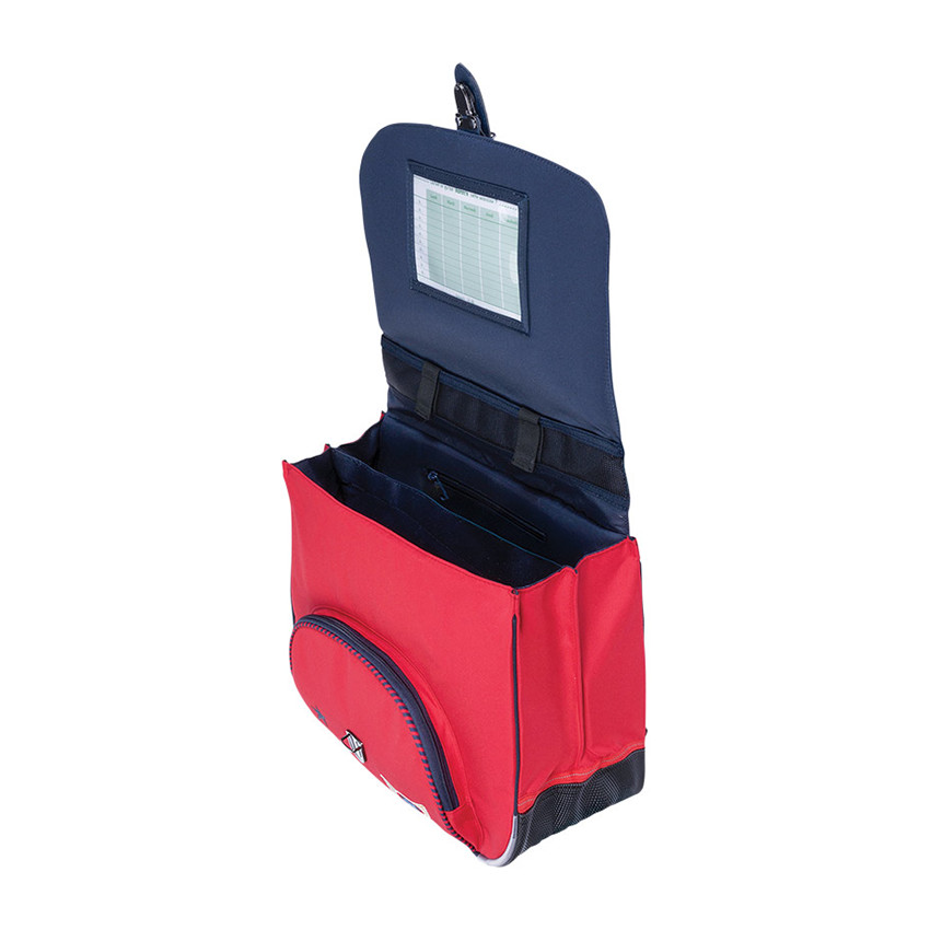 Cartable Antoine rouge avec broderies 38 cm 