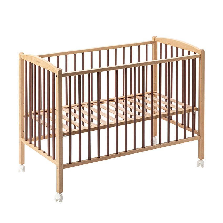 Lit avec roulettes 60 x 120 cm Arthur vieux rose - Vieux rose (Combelle) - Image 2