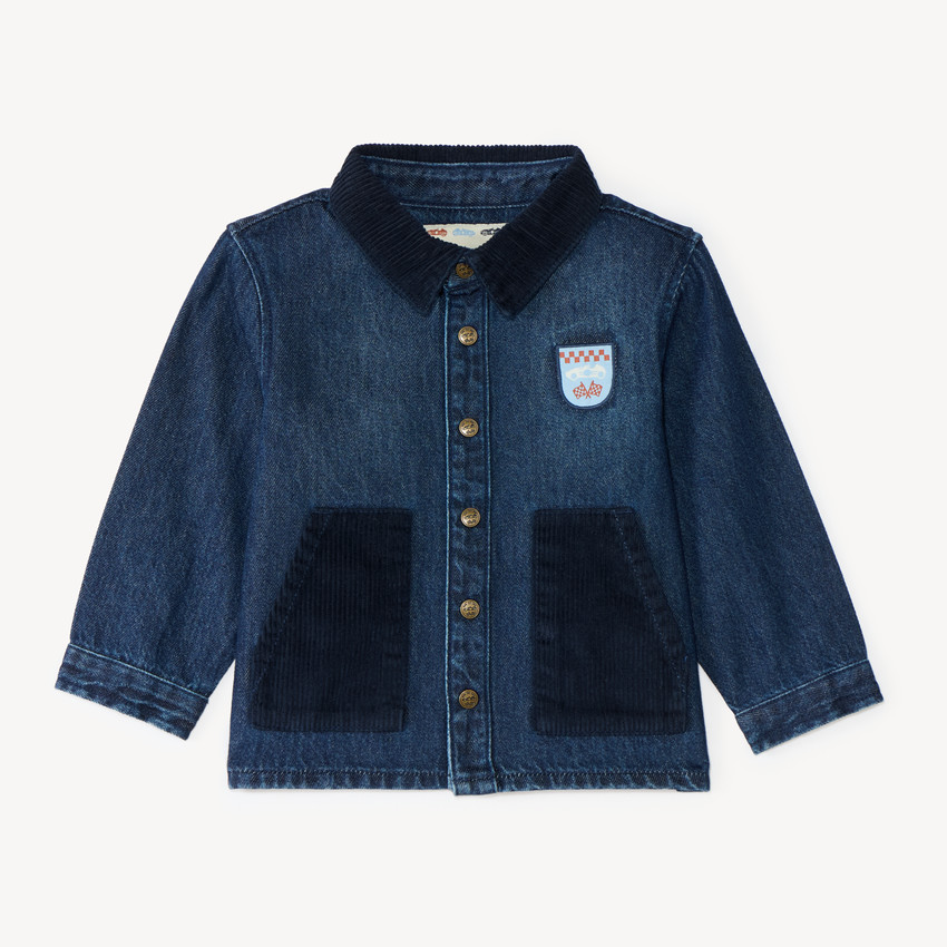 Veste en jean et velours bi-matière bébé garçon