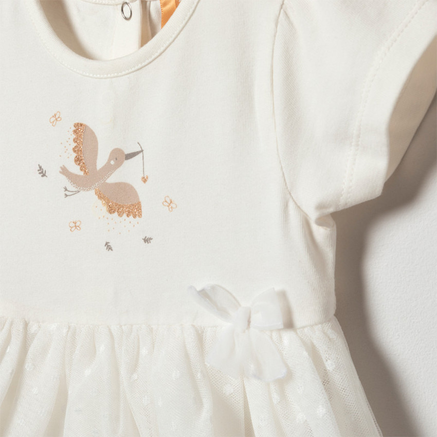 Robe body en tulle 2 en 1 de cérémonie pour bébé fille 