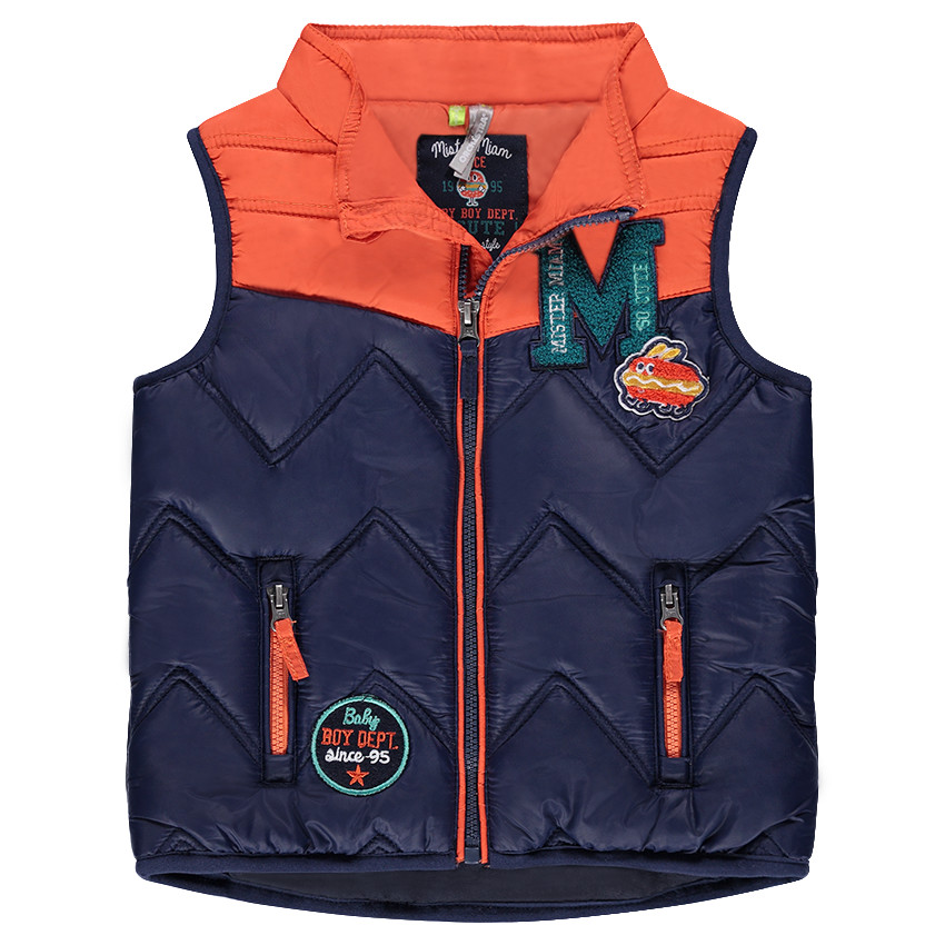 Doudoune sans manches avec badges hot dog et hamburger 