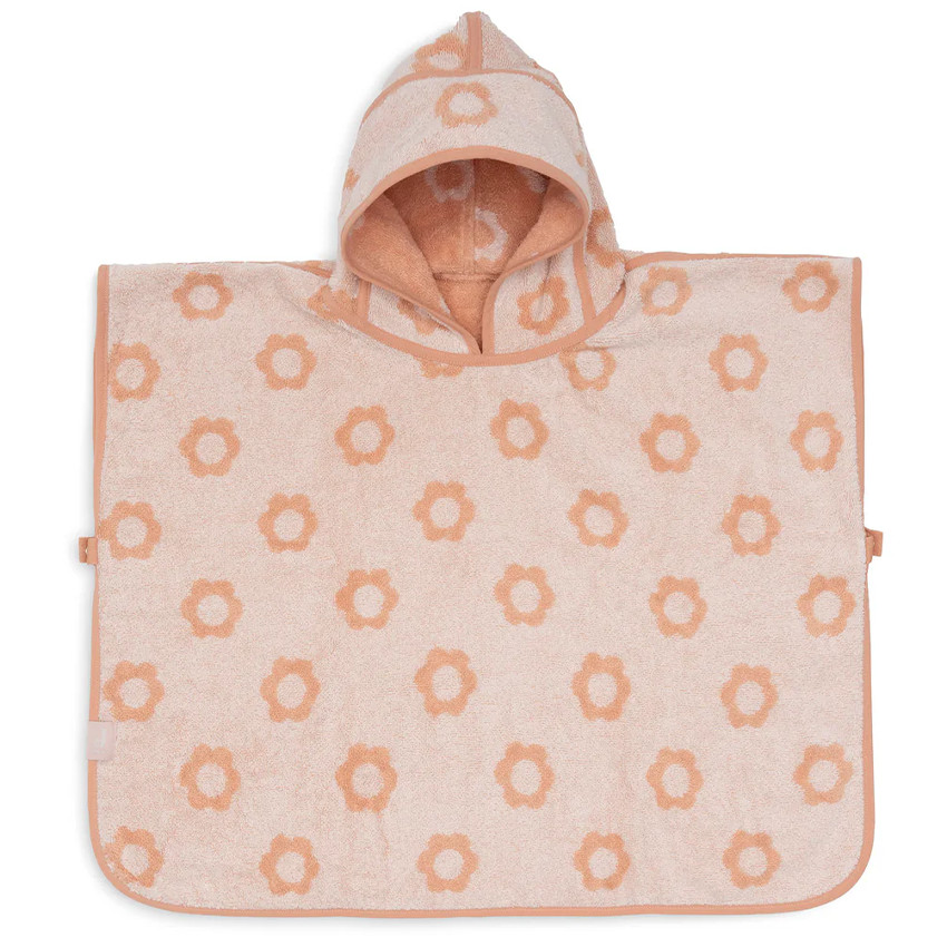 Poncho de bain éponge Jaquard Réversible Flower  