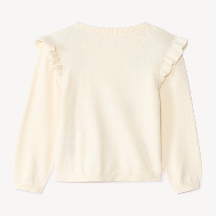 Gilet en tricot avec cœurs en bouclettes pour bébé fille 