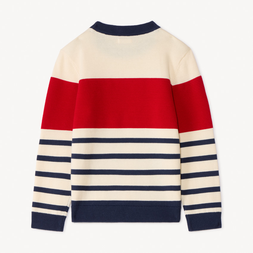 Pull rayé en tricot fantaisie pour garçon 