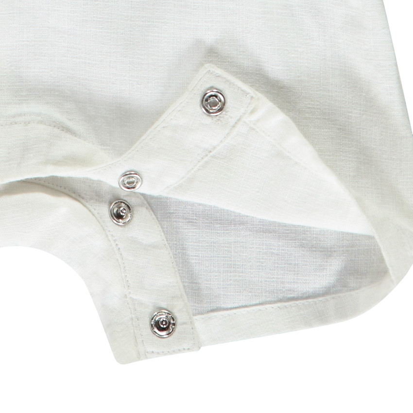 Ensemble chemise rayée + salopette courte pour bébé garçon 