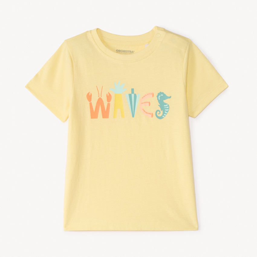 T-shirt manches courtes uni print fantaisie pour bébé garçon