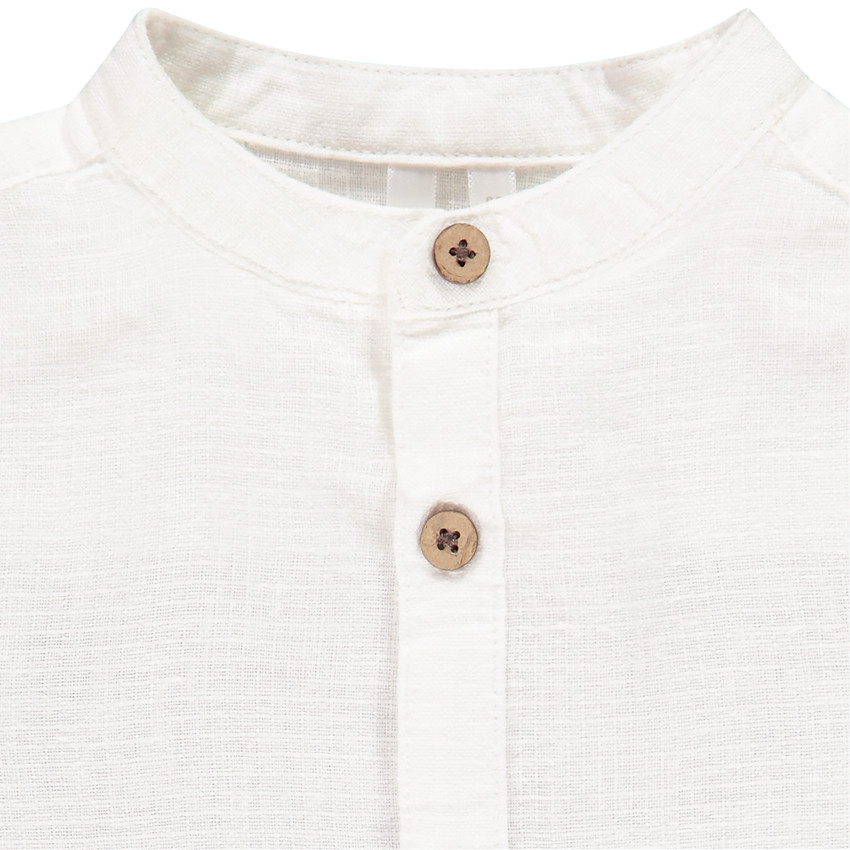 Ensemble 2 pièces salopette longue et chemise de cérémonie pour bébé garçon 