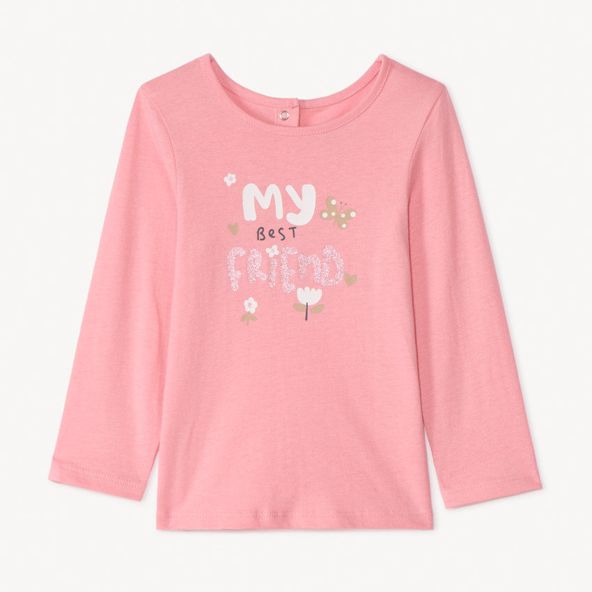 T-shirt manches longues à print pailleté pour bébé fille