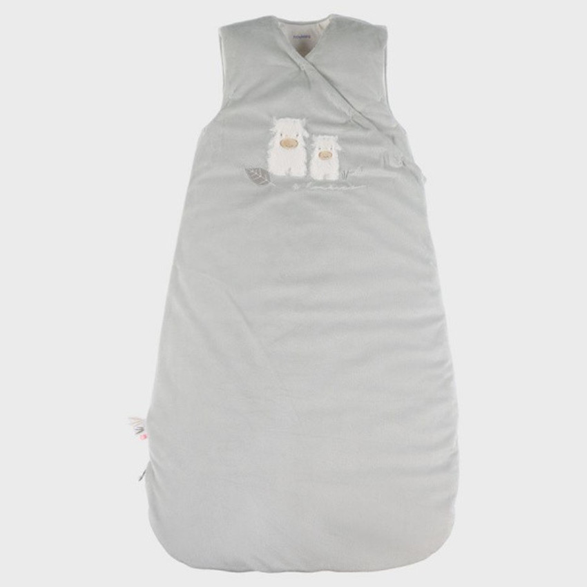 Gigoteuse veloudoux sans manches 100cm Flufy Sauge Ecru