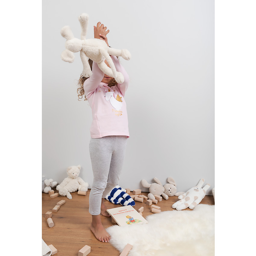 Pyjama en jersey avec licorne pailletée printée 