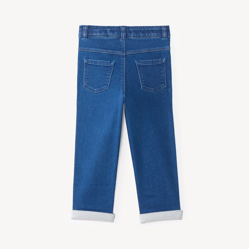 Jean bébé garçon uni avec ourlets 
