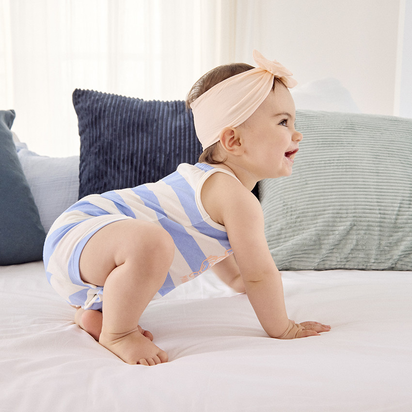 Combishort rayée puff print Minnie Disney pour bébé fille 