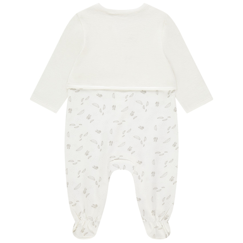 Dors-bien en coton imprimé plumes pour bébé fille  