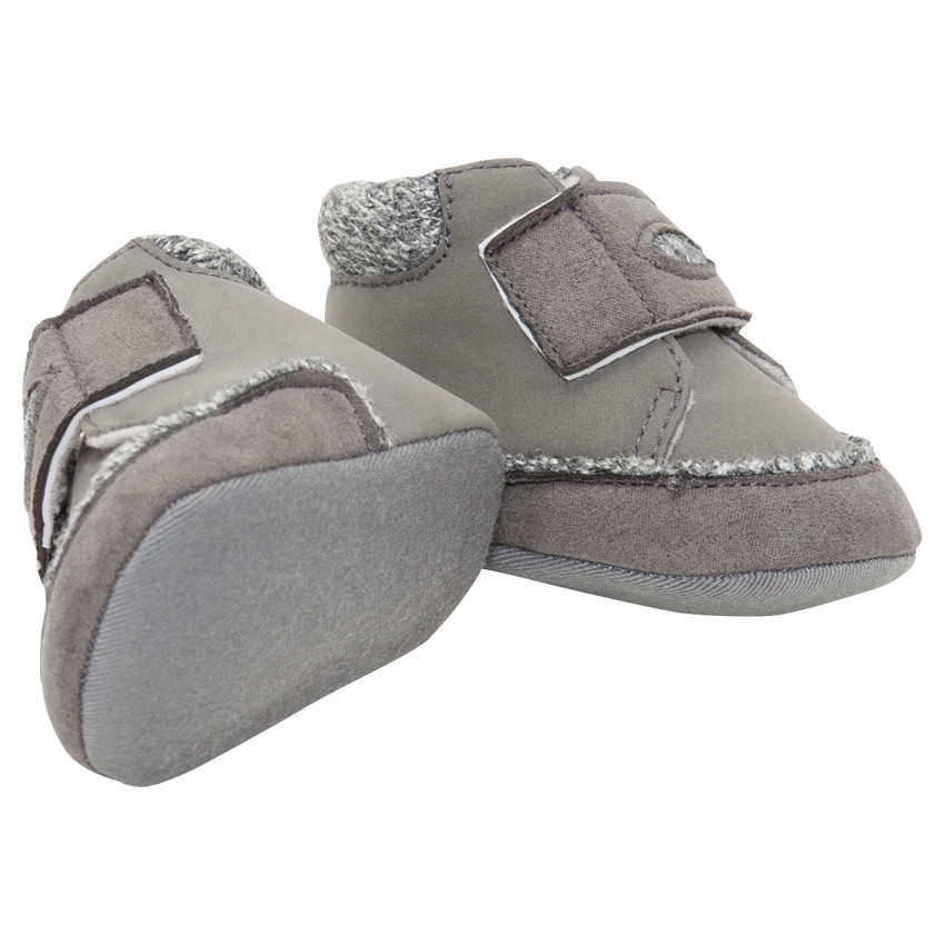 Bottillons souples à scratch avec fausse fourrure 