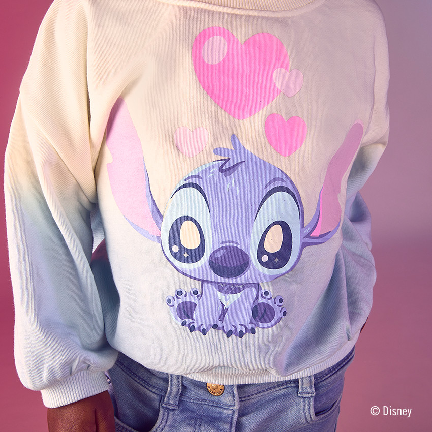 Sweat molleton effet dégradé Stitch Disney pour bébé fille 